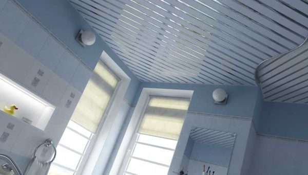 Подвесной потолок из алюминиевых реек - фото