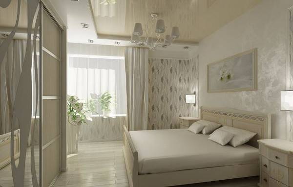 Особенности освещения в спальне с натяжными потолками - фото