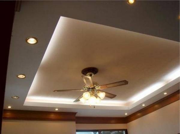 Подсветка для потолка из гипсокартона - фото