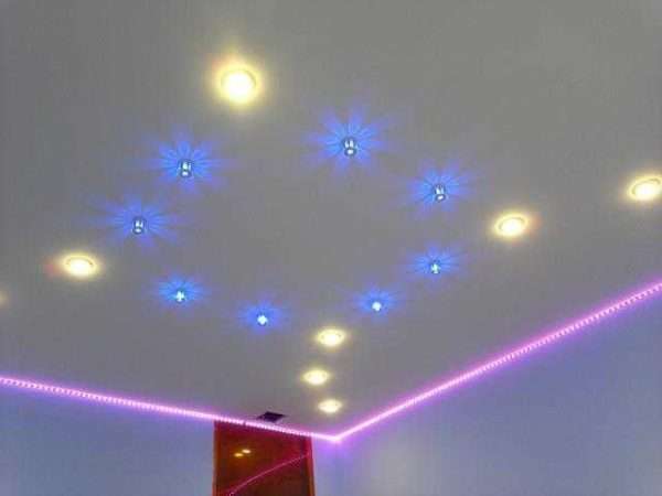 Как разместить светильники на потолке - фото