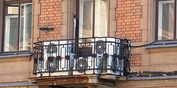 Различные варианты установки кондиционера на балконе или лоджии - фото